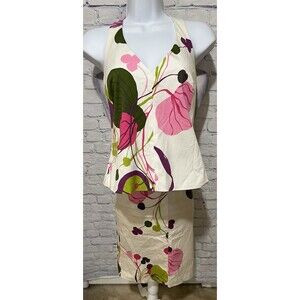 Trina Turk Skirt and a matching halter top with Floral Print Size 4